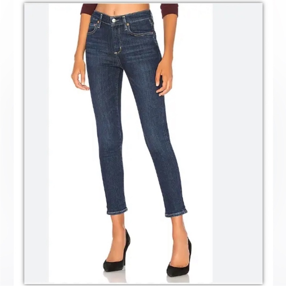 Women’s Agolde Sophie High Rise Skinny Crop Jeans Dark Wash A018-1044